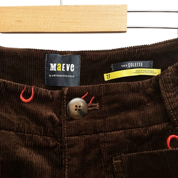 Anthropologie Maeve The Colette Corduroy Crop Wide Leg Pants Horseshoe - Picture 4 of 6